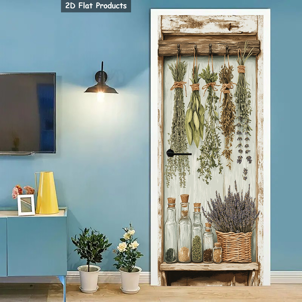 Herbal Wallpaper - 1 pair of self-adhesive herbal plant